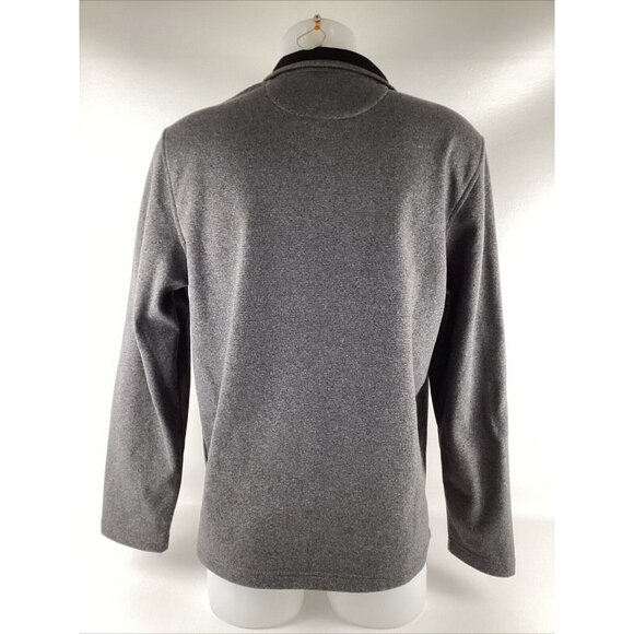 Izod Mens Soft Advantage Performance Stretch LS 1/4 Zip Gray Grey Sweater Medium - Picture 5 of 7